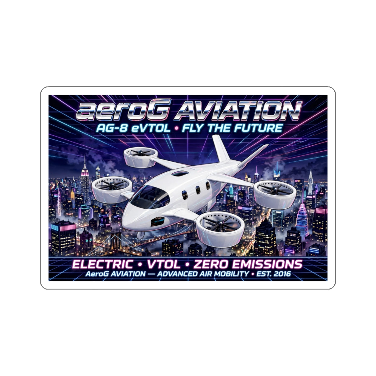aeroG Future Skies Sticker - NYC Night, view 3