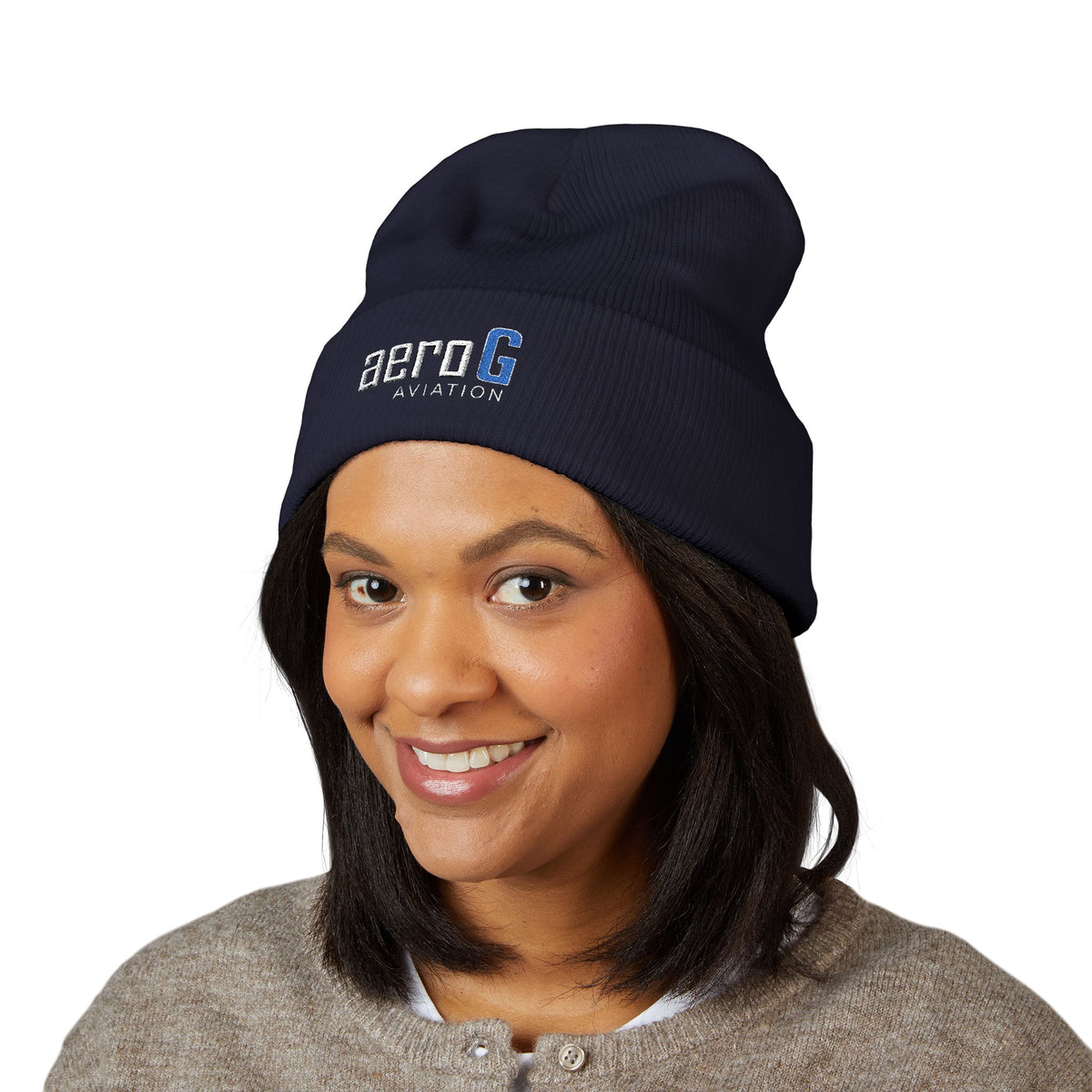 aeroG Embroidered Cuffed Beanie, view 8