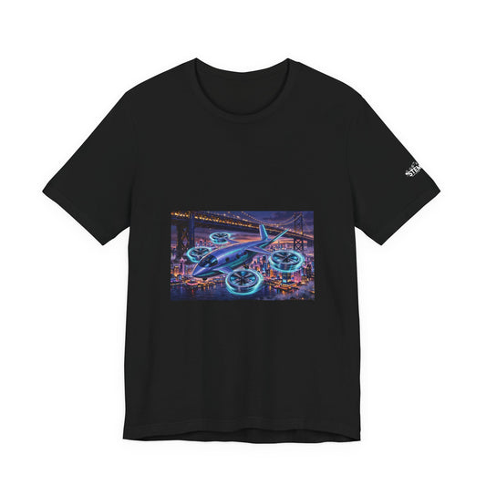aeroG City Chase Bridge vintage aviation tee in black