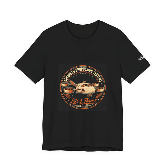 aeroG Lift and Thrust eVTOL graphic tee in black