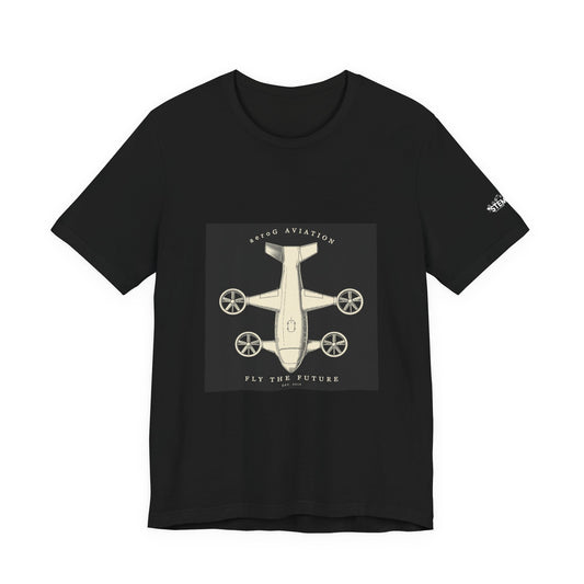 aeroG Ducted Fan Badge eVTOL line-art tee