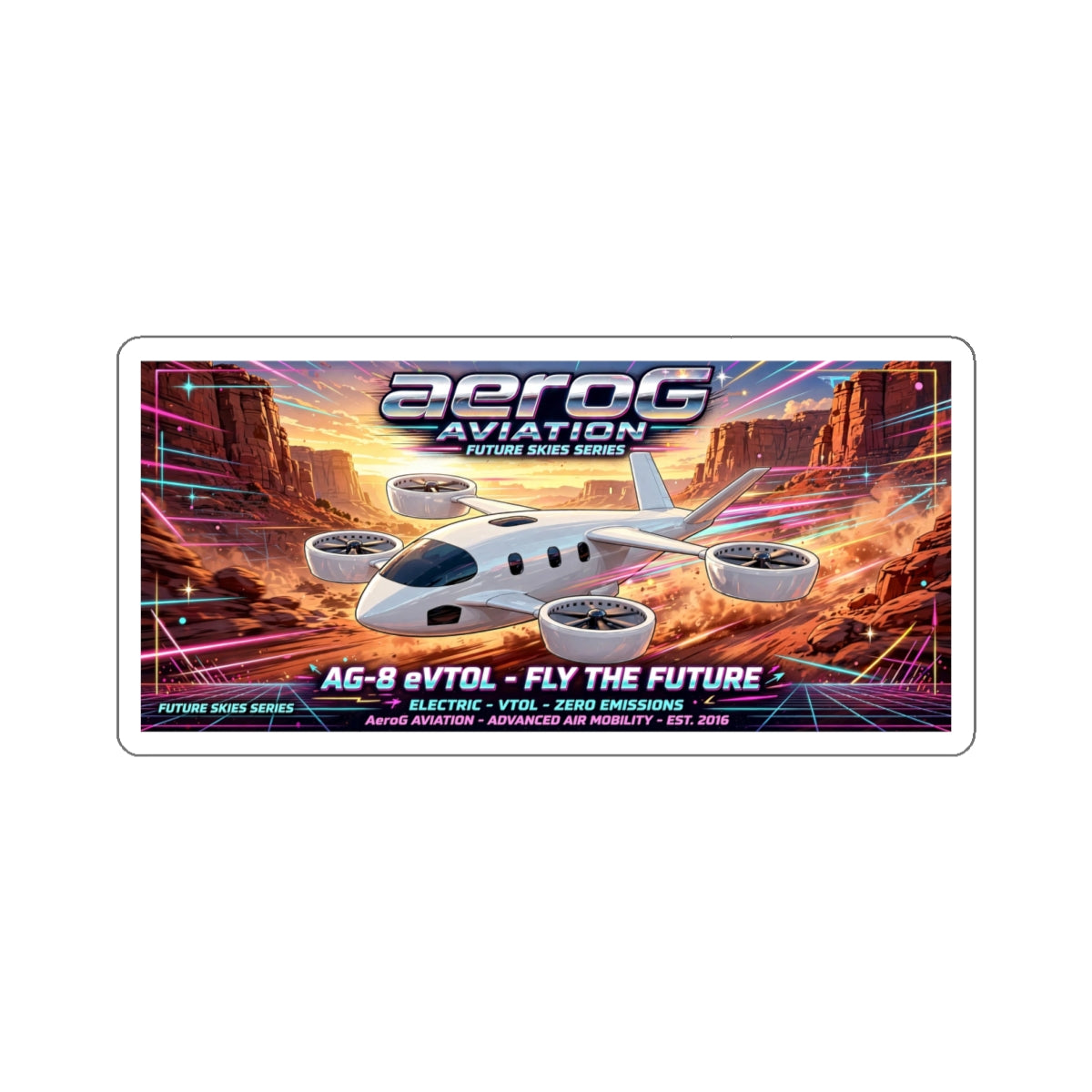 aeroG Future Skies Sticker - Canyon Run, view 3