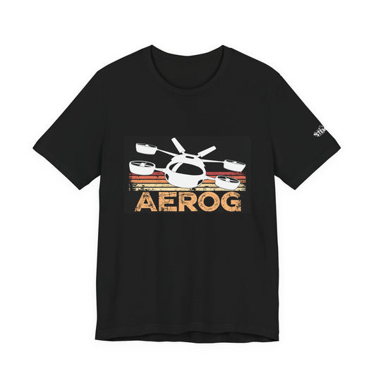 aeroG Retro Sunset aviation graphic tee in black