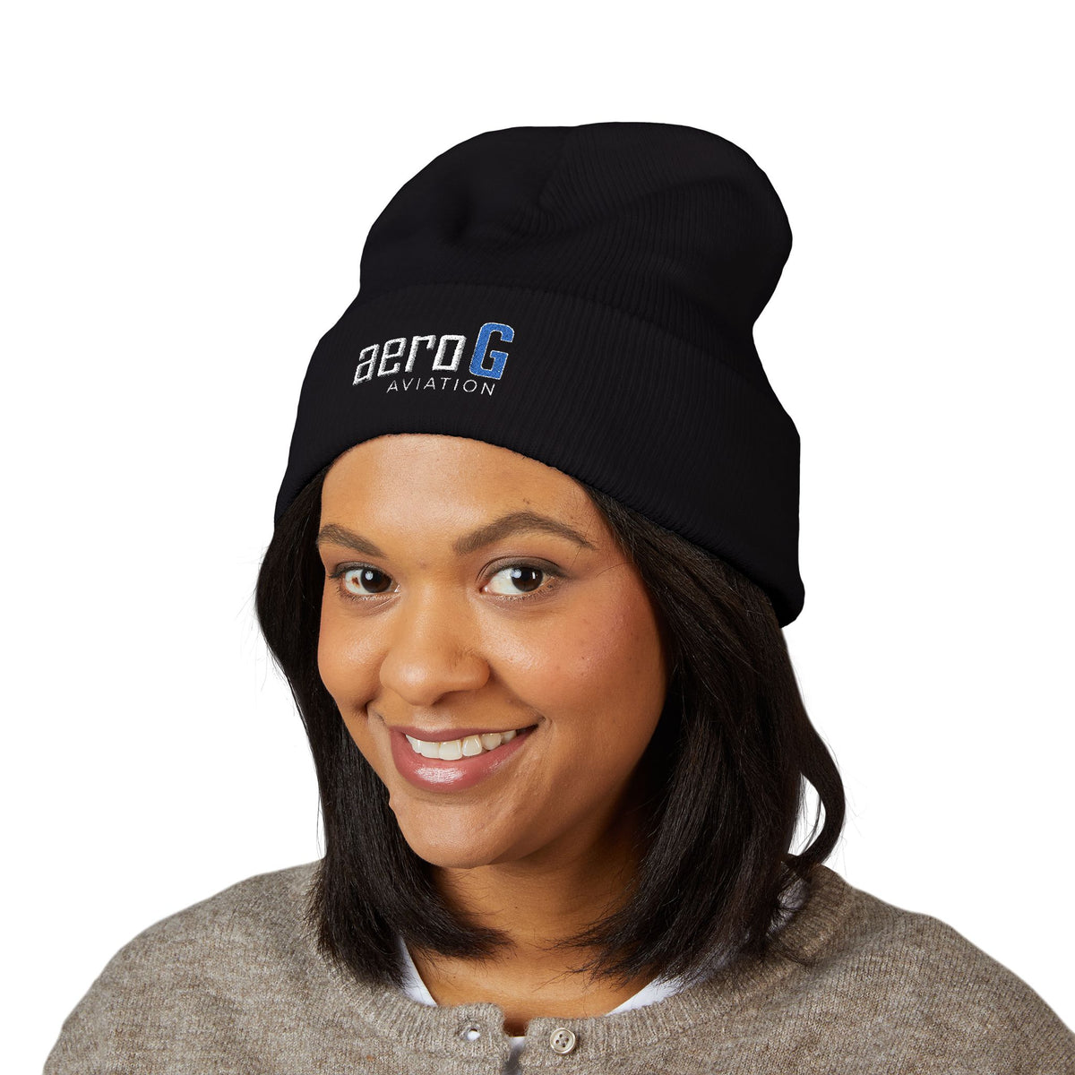 aeroG Embroidered Cuffed Beanie, view 5