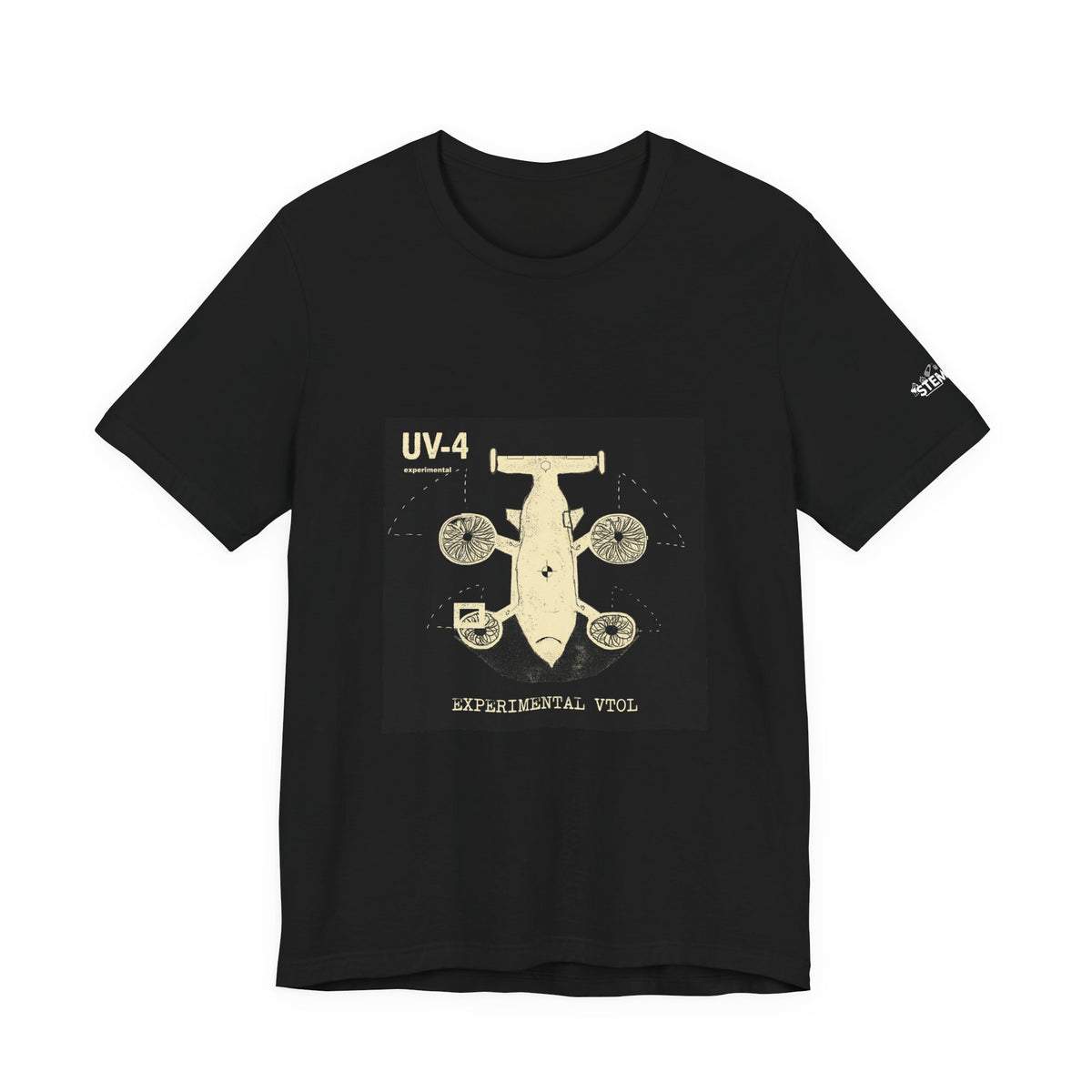 aeroG UV-4 experimental eVTOL schematic tee in black