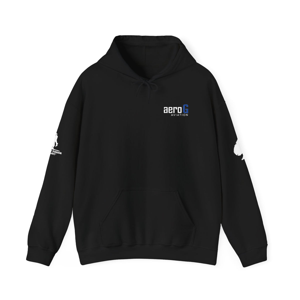 aeroG heavyweight black hoodie with aeroG logo